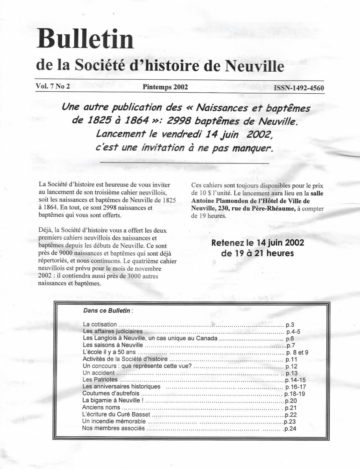 Cliquez pour agrandir l'image Le Chemin du Roy, volume 7, no. 2