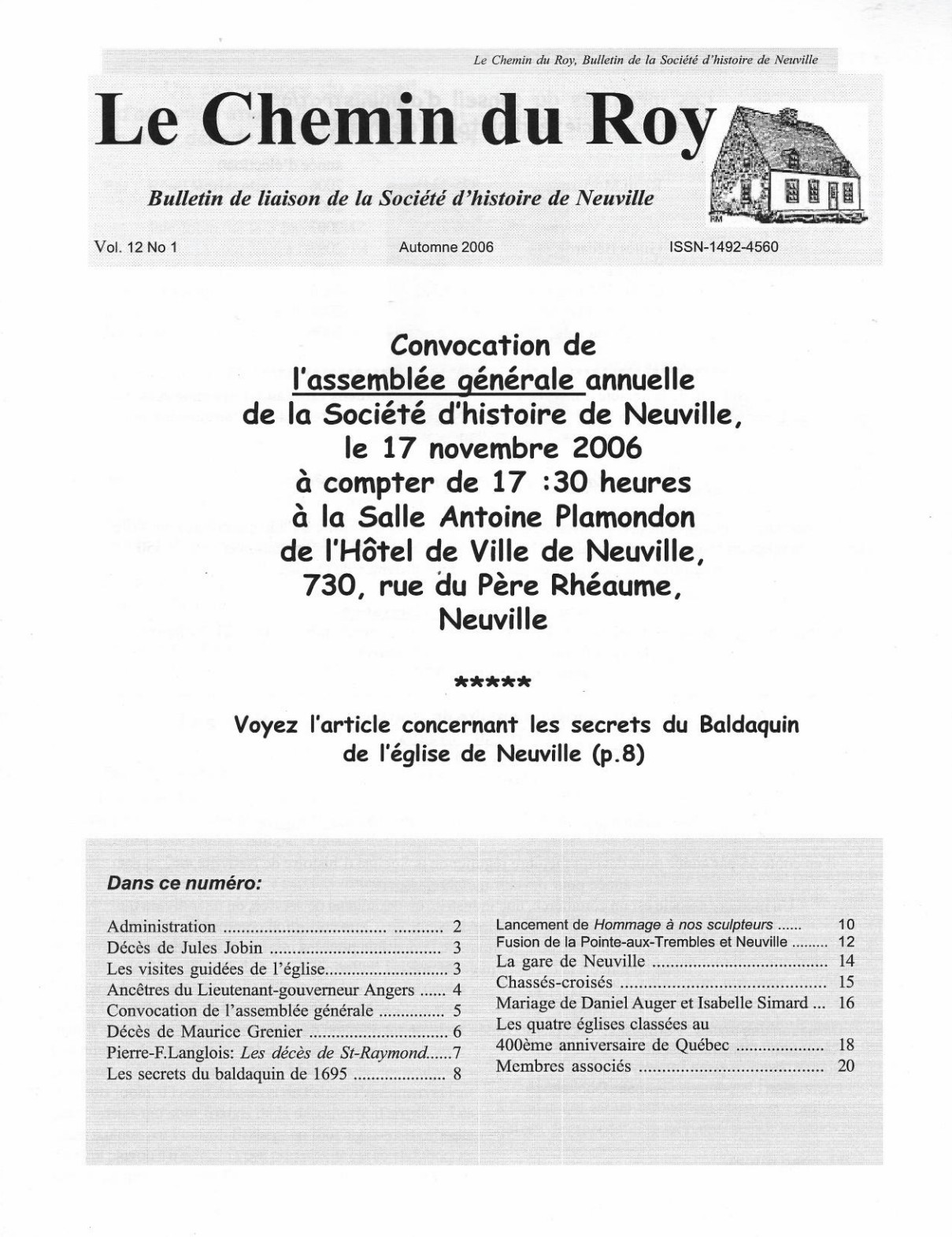 Cliquez pour agrandir l'image Le Chemin du Roy, volume 12, no. 1