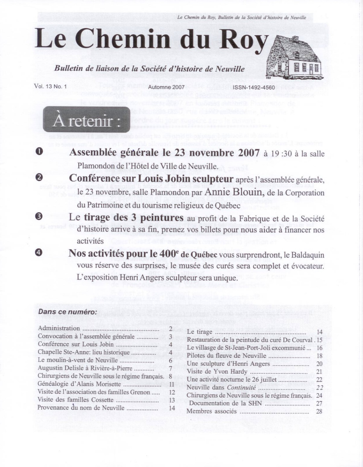 Cliquez pour agrandir l'image Le Chemin du Roy, volume 13, no. 1