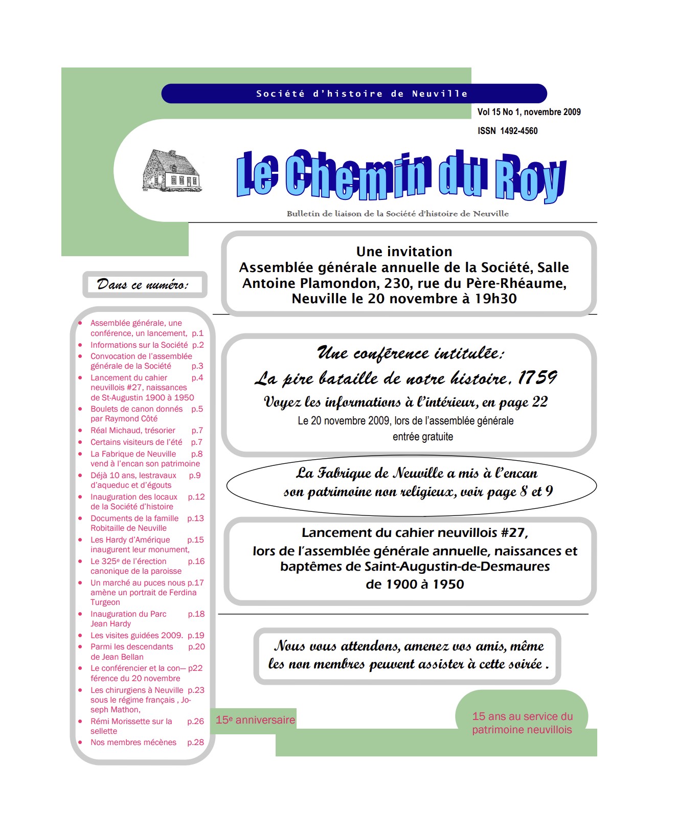 Cliquez pour agrandir l'image Le Chemin du Roy, volume 15, no. 1