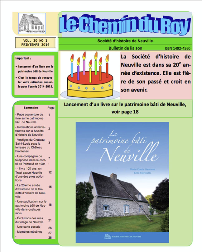 Cliquez pour agrandir l'image Le Chemin du Roy, volume 20, no. 1