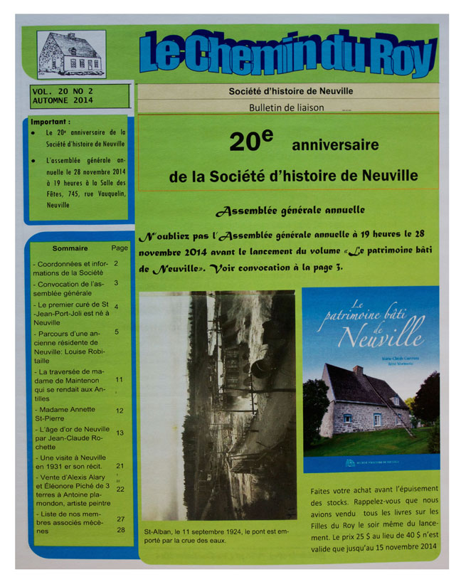 Cliquez pour agrandir l'image Le Chemin du Roy, volume 20, no. 2