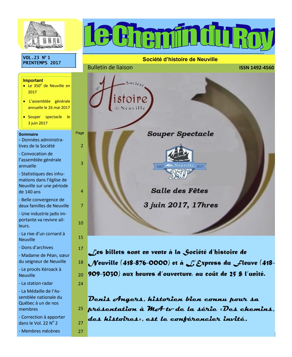 Cliquez pour agrandir l'image Le Chemin du Roy, volume 23, no. 1